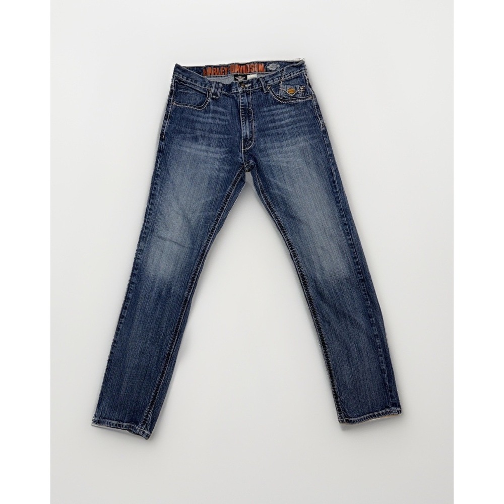 Harley Davidson Relaxed Fit Blue Jeans Men's size 34x34 Nice Stitched